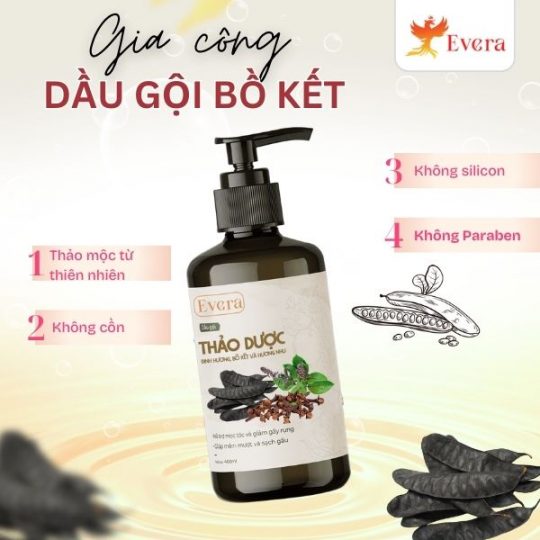 Gia công dầu gội thảo mộc bồ kết