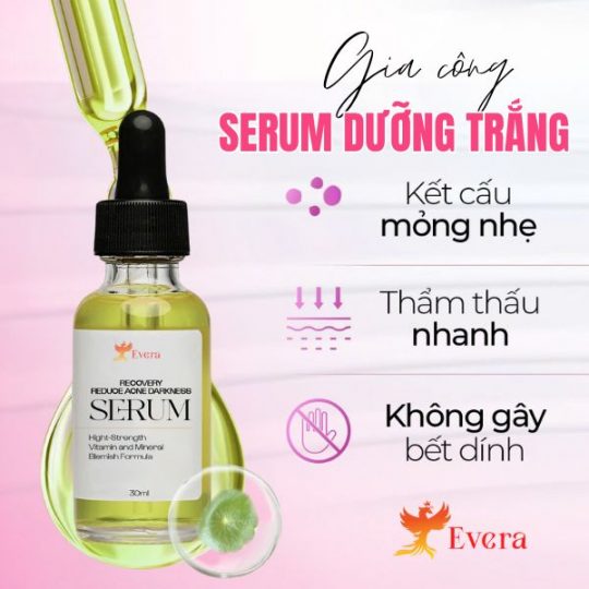 Gia công serum trắng da mặt: Hiệu quả dưỡng trắng nhanh gấp 10 lần