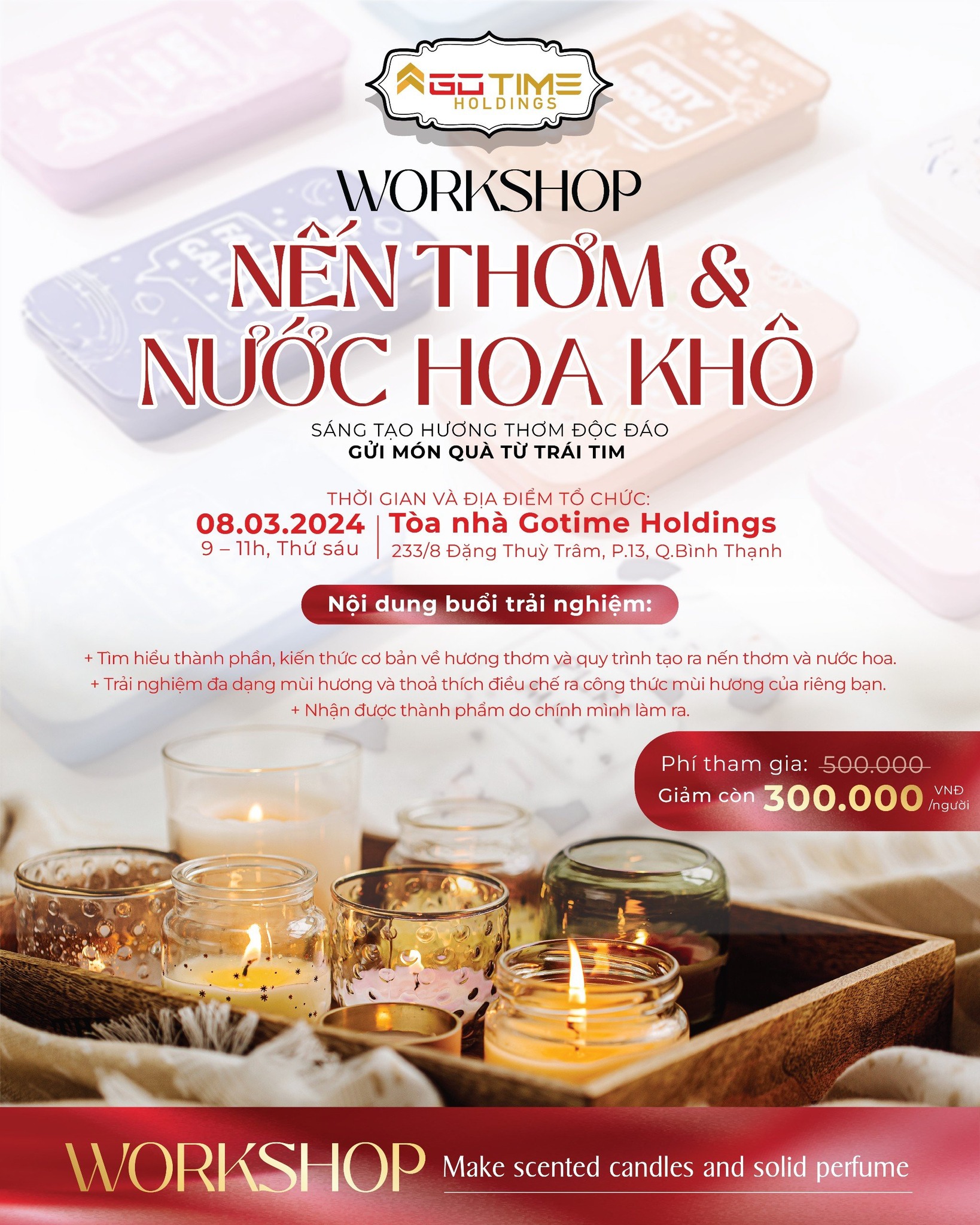 Workshop nến thơm và nước hoa khô